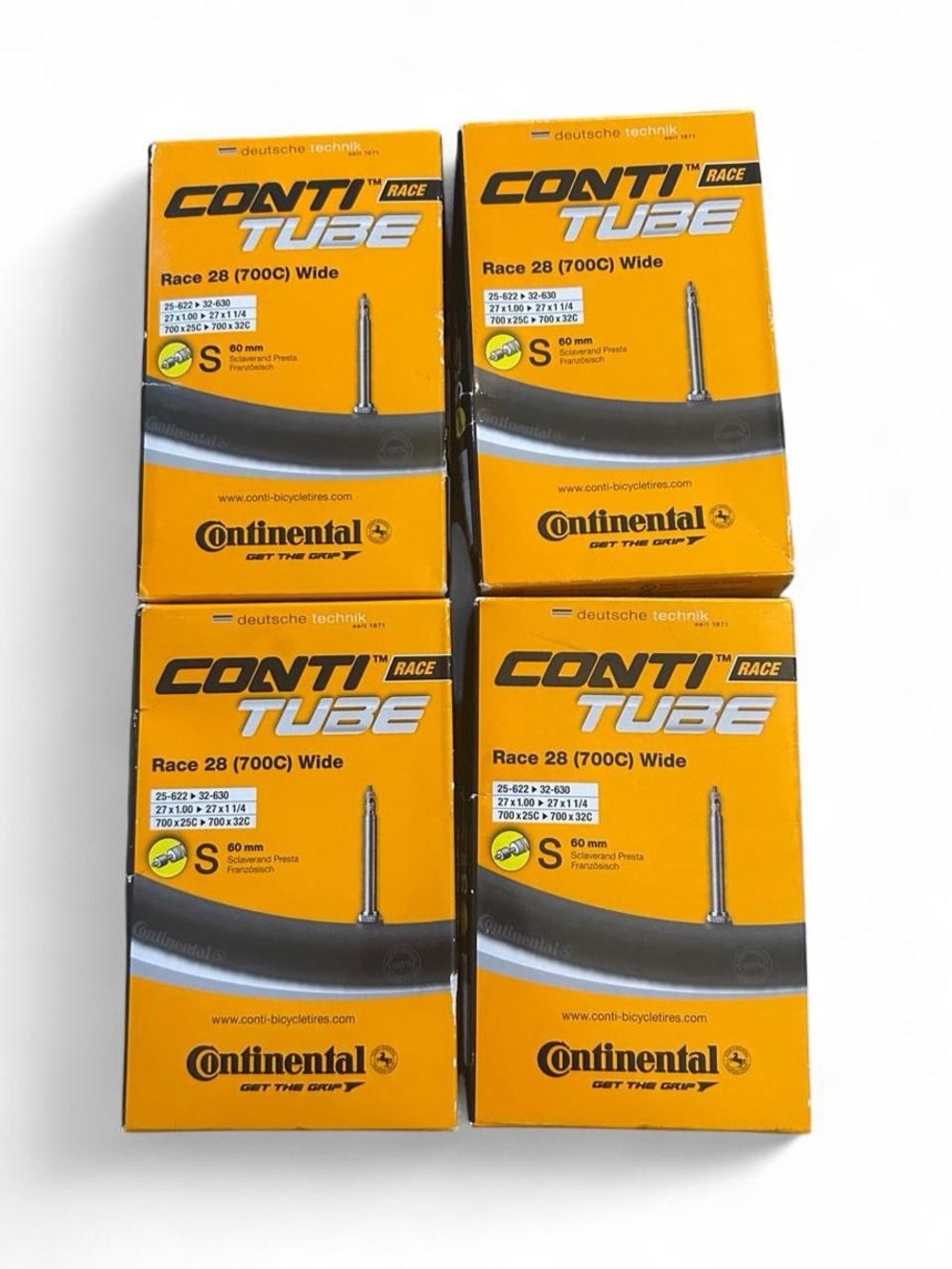 BRAND NEW 4-Pack Continental
Conti Tube Race 28 Wide Bike Inner Tubes